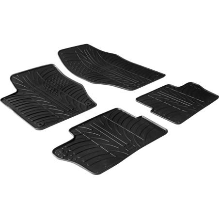 Set tapis de caoutchouc sur mesure pour Peugeot 307 2001- & 308 3/5 portes/SW 2007-2013 (T profil 4-pièces + clips de montage)