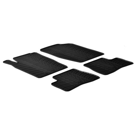 Set tapis de caoutchouc sur mesure pour Peugeot 206 3/5-portes/SW/206+ 1998- (T profil 4-pièces)