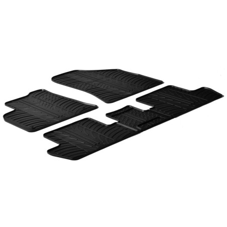 Set tapis de caoutchouc sur mesure pour Peugeot 3008/5008 2009-2016 (T profil 5-pièces + clips de montage)