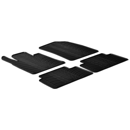 Set tapis de caoutchouc sur mesure pour Peugeot 508 2011-2018 (T profil 4-pièces + clips de montage)