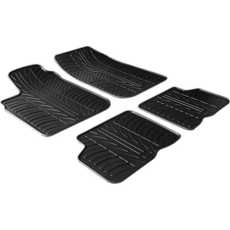 Set tapis de caoutchouc sur mesure pour Dacia Logan 2005-2013 (T profil 4-pièces)