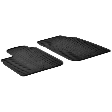 Set tapis de caoutchouc sur mesure pour Dacia Logan Furgon/Pick-Up 2005- (T profil 2-pièces)