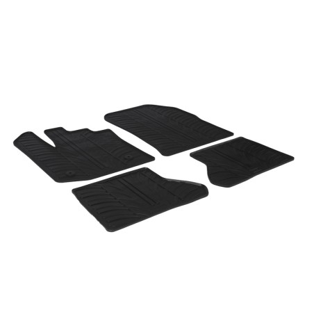 Set tapis de caoutchouc sur mesure pour Dacia Dokker 2013- (T profil 4-pièces + clips de montage)