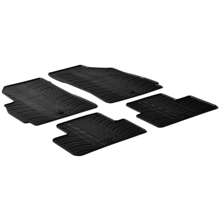 Set tapis de caoutchouc sur mesure pour Chevrolet Orlando 2010- (T profil 4-pièces + clips de montage)