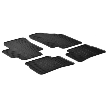 Set tapis de caoutchouc sur mesure pour Hyundai Accent / Kia Rio 2005- (T profil 4-pièces)