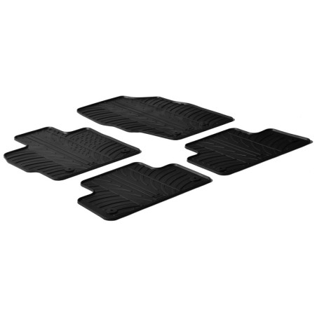 Set tapis de caoutchouc sur mesure pour Mazda CX-7 essence 2007- (T profil 4-pièces + clips de montage)