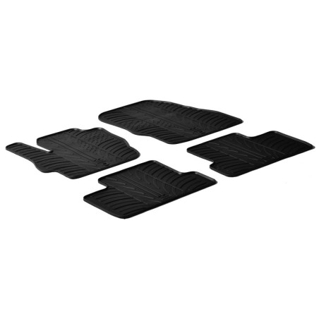 Set tapis de caoutchouc sur mesure pour Mazda 3 2009-2012 (T profil 4-pièces + clips de montage)