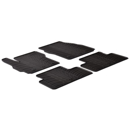 Set tapis de caoutchouc sur mesure pour Mazda 5 2010- (T profil 4-pièces + clips de montage)