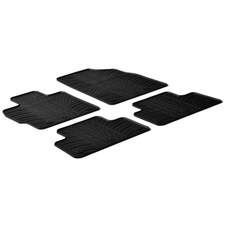 Set tapis de caoutchouc sur mesure pour Mazda CX-7 diesel 2007- (T profil 4-pièces + clips de montage)