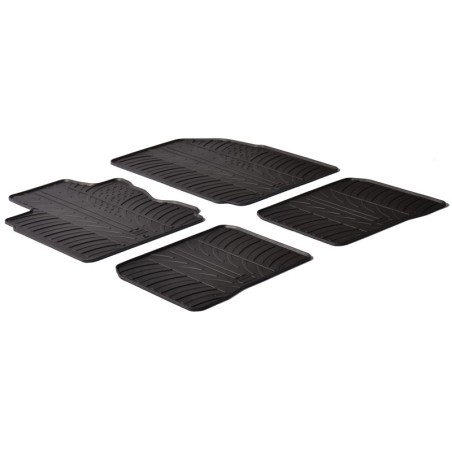 Set tapis de caoutchouc sur mesure pour Mazda 3 2013-2019 (T profil 4-pièces + clips de montage)