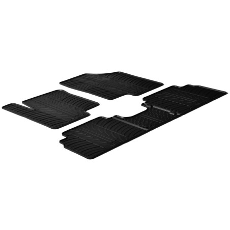 Set tapis de caoutchouc sur mesure pour Kia Venga 2009- / Hyundai ix20 2010- (T profil 5-pièces + clips de montage)