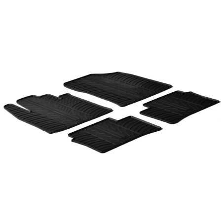 Set tapis de caoutchouc sur mesure pour Kia Picanto 2011-2017 (T profil 4-pièces + clips de montage)