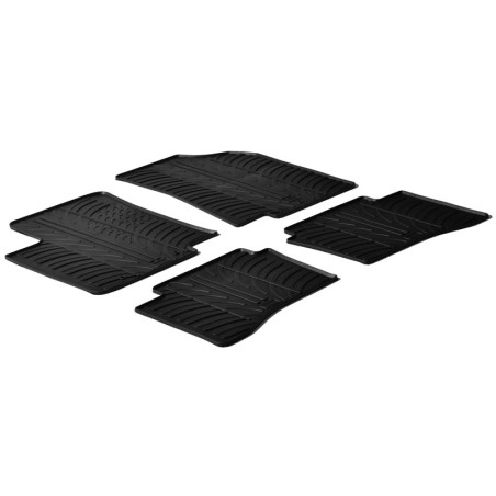 Set tapis de caoutchouc sur mesure pour Kia Rio 5 portes 2011-2016 (T profil 4-pièces)