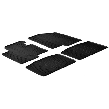 Set tapis de caoutchouc sur mesure pour Kia Optima 2012-2017 (T profil 4-pièces + clips de montage)