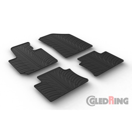 Set tapis de caoutchouc sur mesure pour Kia Soul 2014- (T profil 4-pièces)