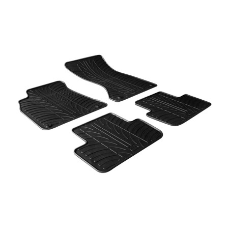 Set tapis de caoutchouc sur mesure pour Audi A4 2008-2015 & A5 Sportback 2008-2016 (T profil 4-pièces + clips de montage)