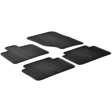 Set tapis de caoutchouc sur mesure pour Audi Q7 2006-2015 (T profil 4-pièces + clips de montage)