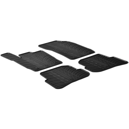 Set tapis de caoutchouc sur mesure pour Audi A1 2010-2018 (T profil 4-pièces + clips de montage)