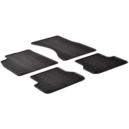 Set tapis de caoutchouc sur mesure pour Audi A7 2010-2018 / A6 2011-2018 (T profil 4-pièces + clips de montage)