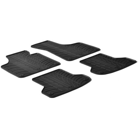 Set tapis de caoutchouc sur mesure pour Audi A3 (8P) 2003-2012 (T profil 4-pièces + clips de montage)