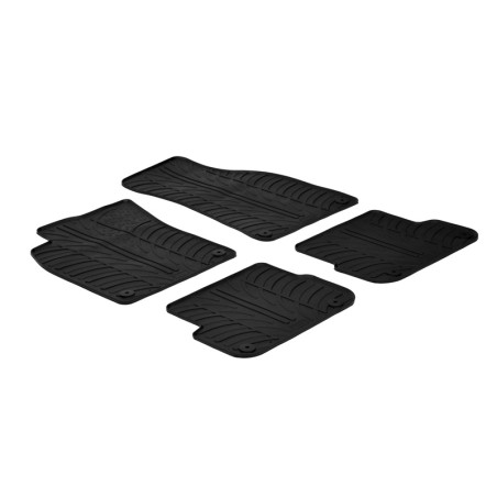 Set tapis de caoutchouc sur mesure pour Audi A6 4F 2005-2011 (T profil 4-pièces + clips de montage)