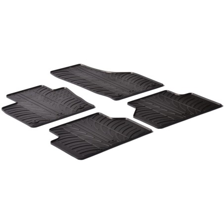 Set tapis de caoutchouc sur mesure pour Audi Q3 2011-2018 (T profil 4-pièces + clips de montage)