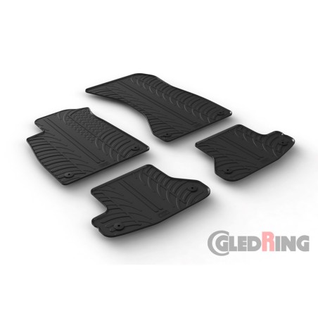 Set tapis de caoutchouc sur mesure pour Audi A5 Coupe 12/2016- (T profil 4-pièces + clips de montage)