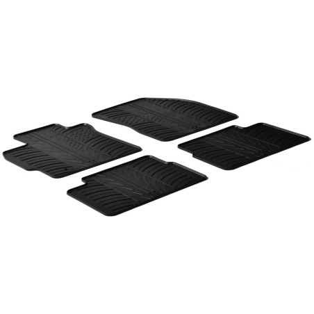 Set tapis de caoutchouc sur mesure pour Toyota Auris 2007- (T profil 4-pièces + clips de montage)