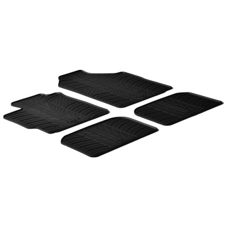 Set tapis de caoutchouc sur mesure pour Toyota Yaris 2006-2011 (T profil 4-pièces + clips de montage)