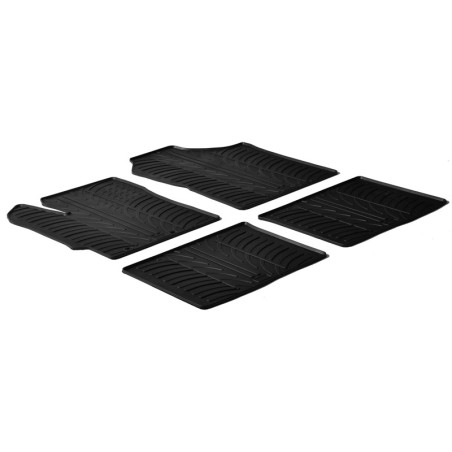 Set tapis de caoutchouc sur mesure pour Toyota Yaris 5 portes 2011-2017 & 2017-2020 (T profil 4-pièces + clips de montage)