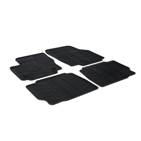 Set tapis de caoutchouc sur mesure pour Ford Mondeo 5 portes 2011-2014 (T profil 4-pièces + clips de montage)