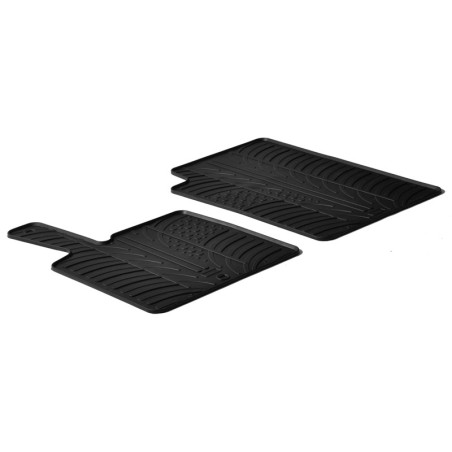 Set tapis de caoutchouc sur mesure pour Smart ForTwo 2006-2014 (T profil 2-pièces + clips de montage)