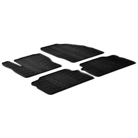 Set tapis de caoutchouc sur mesure pour Ford C-Max 2003-2009 (T profil 4-pièces + clips de montage)