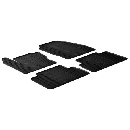 Set tapis de caoutchouc sur mesure pour Ford C-Max 2010-2014 (T profil 4-pièces + clips de montage)