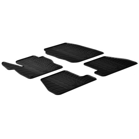 Set tapis de caoutchouc sur mesure pour Ford Focus 3/5 portes + ST 2011-2015 (T profil 4-pièces + clips de montage)