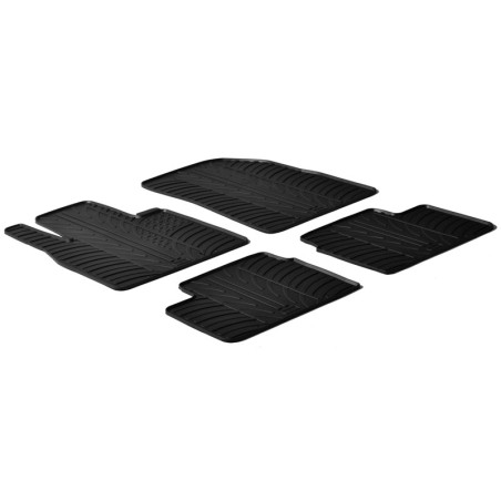 Set tapis de caoutchouc sur mesure pour Nissan Micra 2011-2017 (T profil 4-pièces + clips de montage)