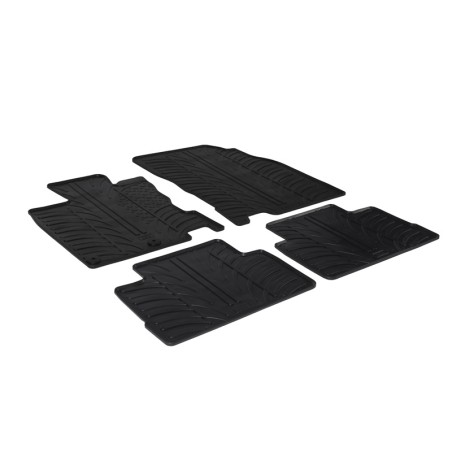 Set tapis de caoutchouc sur mesure pour Nissan Qashqai 2014-2020 (T profil 4-pièces + clips de montage)