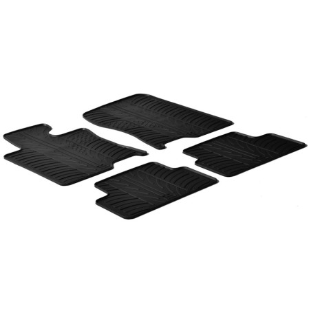 Set tapis de caoutchouc sur mesure pour Honda Accord 2008- (T profil 4-pièces + clips de montage)