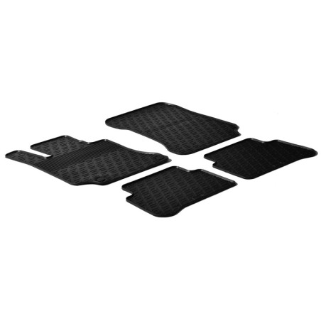 Set tapis de caoutchouc sur mesure pour Mercedes Classe-E W212 2009-2013 (G profil 4-pièces + clips de montage)