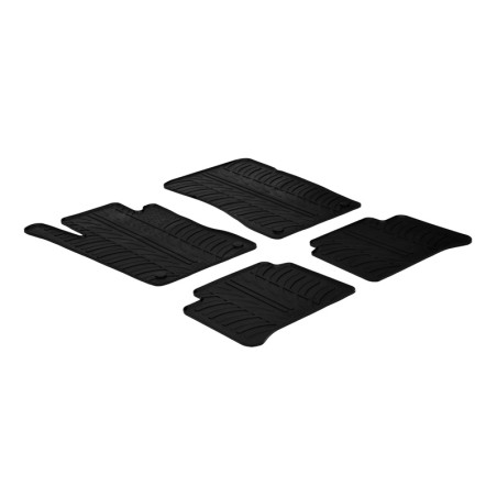 Set tapis de caoutchouc sur mesure pour Mercedes Classe-E W211 2003-2009 (T profil 4-pièces + clips de montage)