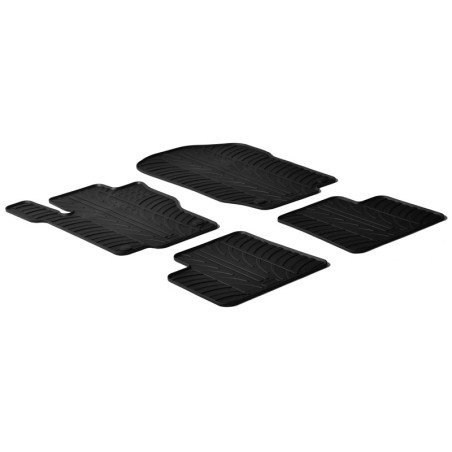 Set tapis de caoutchouc sur mesure pour Mercedes Classe-M W164 2005- (T profil 4-pièces + clips de montage)