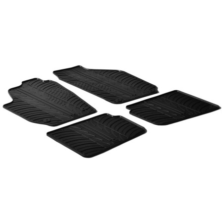 Set tapis de caoutchouc sur mesure pour Skoda Roomster 2007- (T profil 4-pièces + clips de montage)