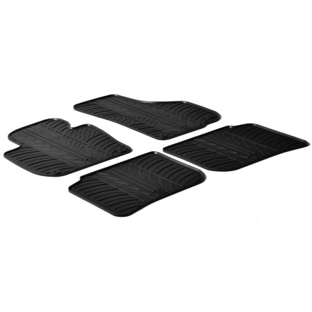 Set tapis de caoutchouc sur mesure pour Skoda SuperB 2008-2015 (T profil 4-pièces + clips de montage)