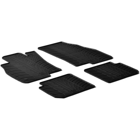 Set tapis de caoutchouc sur mesure pour Alfa Romeo Mito 3 portes 2008- (T profil 4-pièces + clips de montage)