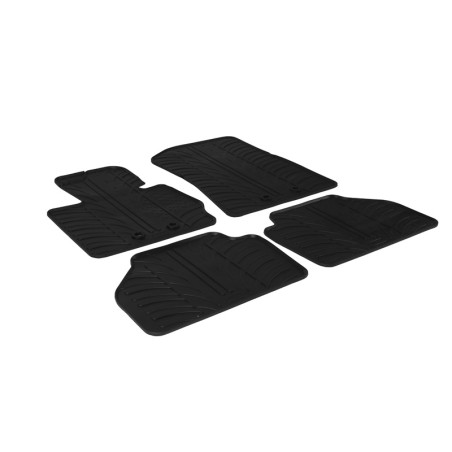 Set tapis de caoutchouc sur mesure pour BMW X4 (F26) 2014-2018 (T profil 4-pièces + clips de montage)