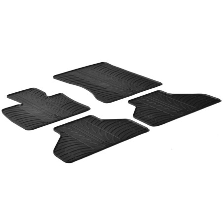 Set tapis de caoutchouc sur mesure pour BMW X5 2006-2012 (T profil 4-pièces + clips de montage)