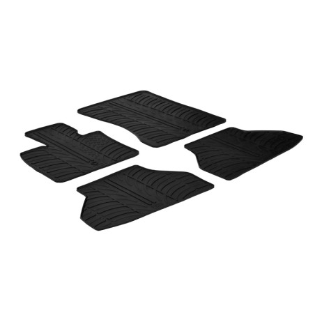 Set tapis de caoutchouc sur mesure pour BMW X6 2008-2014 (T profil 4-pièces + clips de montage)