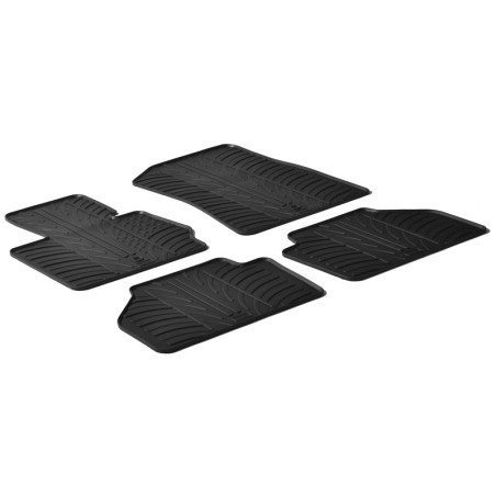 Set tapis de caoutchouc sur mesure pour BMW X3 (F25) 2010-2017 (T profil 4-pièces + clips de montage)