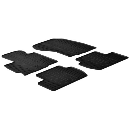 Set tapis de caoutchouc sur mesure pour Mitsubishi Outlander 2010-2012 (T profil 4-pièces + clips de montage)