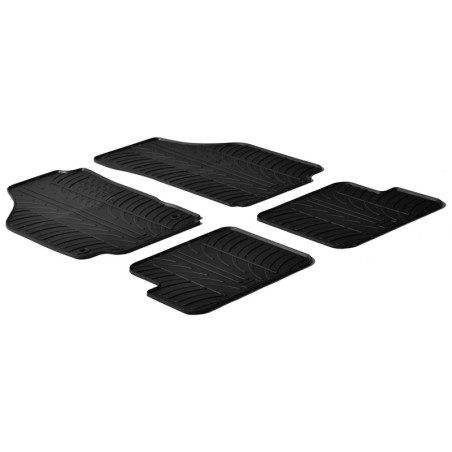 Set tapis de caoutchouc sur mesure pour Lancia Ypsilon 2003-2011 (T profil 4-pièces + clips de montage)